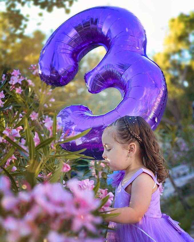 2 Balloon - Purple Birthday Number Balloons, 40 Inch Decorations Men Women | - Image 4