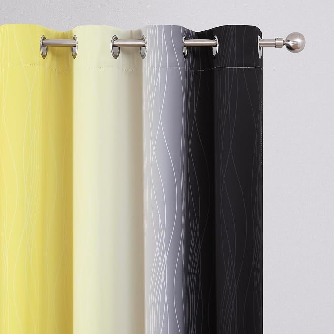 Yellow and Black Ombre Blackout Curtains - Image 4