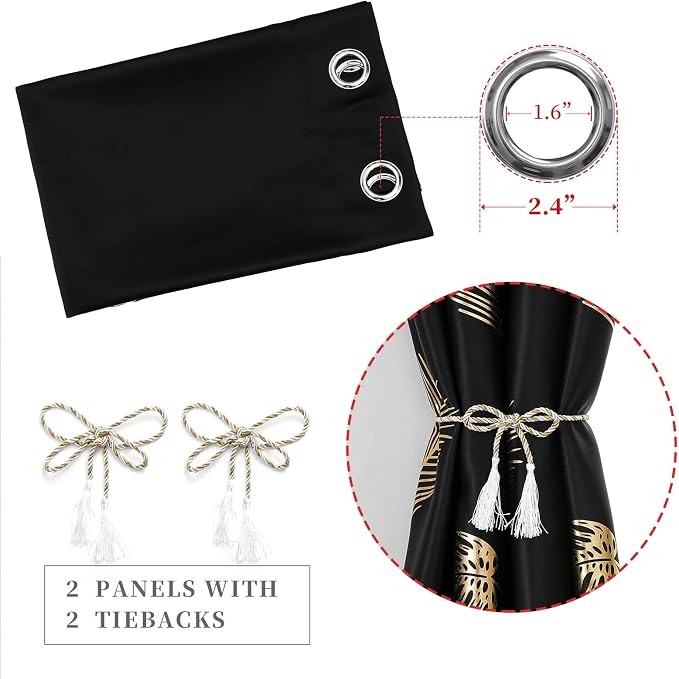 2 Curtain Panels Set Designed Blackout Curtains - Image 5