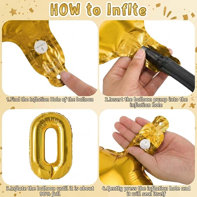 Gold Number 10 Balloon 40 Inch, Foil Numeral - Image 5