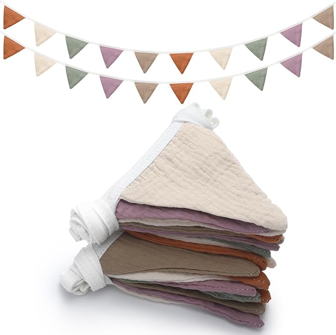 Oudain 2 Pcs Pennant Banner Flags Nursery Garland Triangle Bunting Flags by Oudain