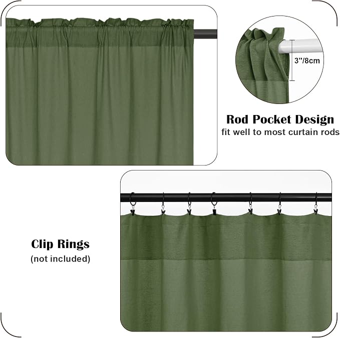 Farmhouse Cotton Linen Curtains - Image 5