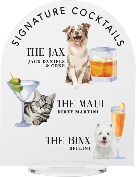 Pet Signature Drink Wedding Signs