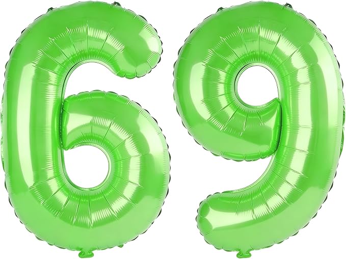 40 Inch Number 69 Balloons for 69th Birthday Party Decorations, 0-100 Fruit by FOBELEC