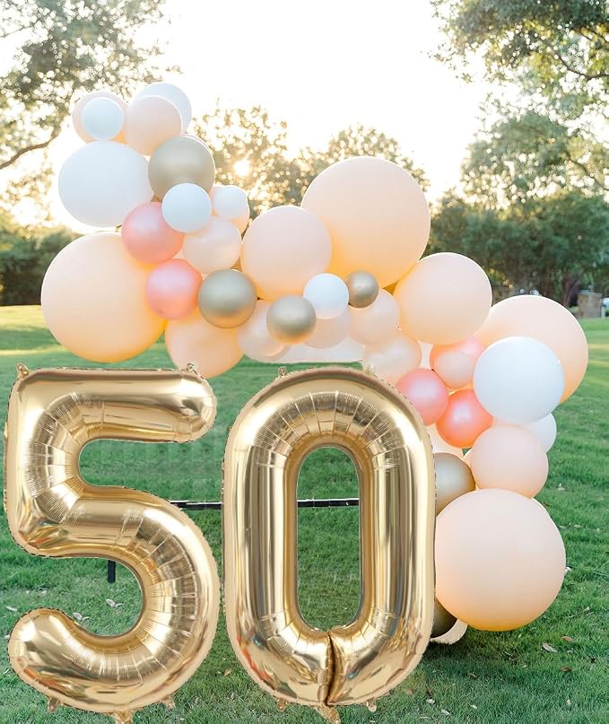 Light Gold Number 59 Foil Balloons 40 Inch White Gold 59 Mylar Balloon | 59th - Image 2