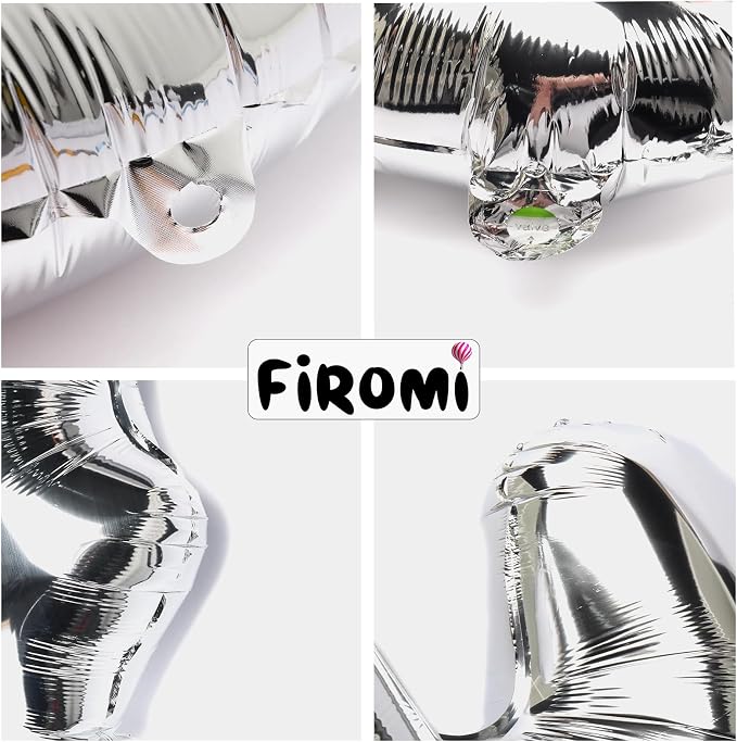 FIROMI 20 Number Balloons Silver Big Foil Mylar 20 Balloon Numbers 40-inch | - Image 5