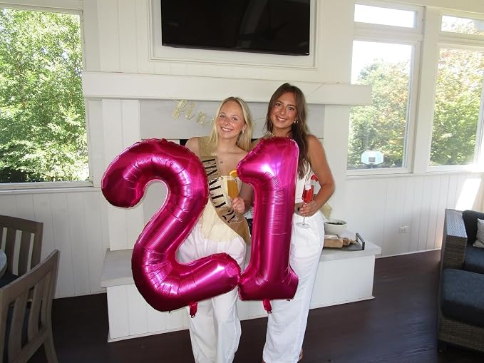 Hot Pink Number 21 Balloon 40 Inch - Image 3