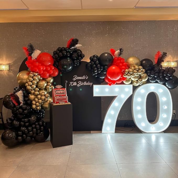 153Pcs Red and Black Gold Balloons Garland Arch Kit - Image 6