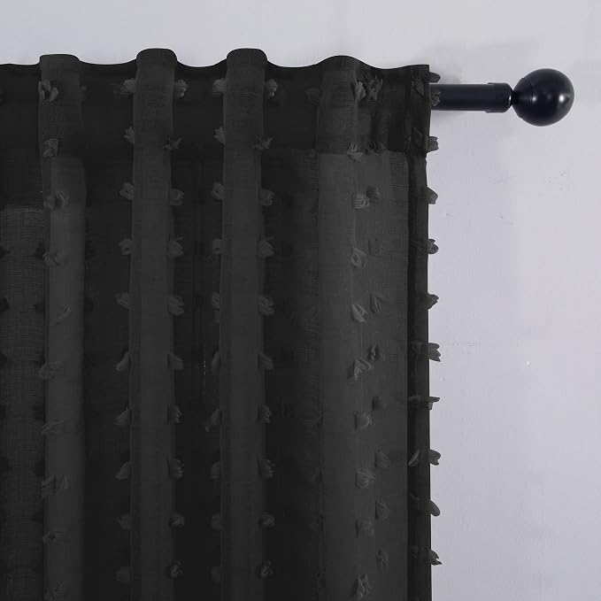 KOUFALL Black Sheer Curtains 90 Inches Long - Image 6