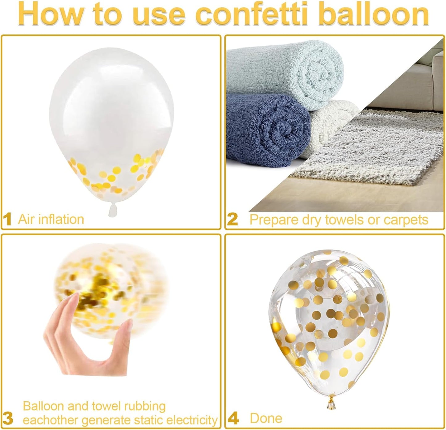 Bezente Gold Confetti Latex Party Balloons - 60 Pack 12 inch Helium Gold Confetti Balloons with Golden Paper Confetti Dots for Wedding Graduation Bridal Shower Birthday Party Decorations