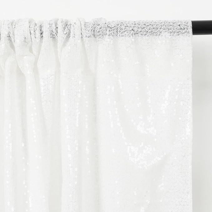 Eternal Beauty White 3mm Sequin Backdrop 10x10 Ft - Image 8