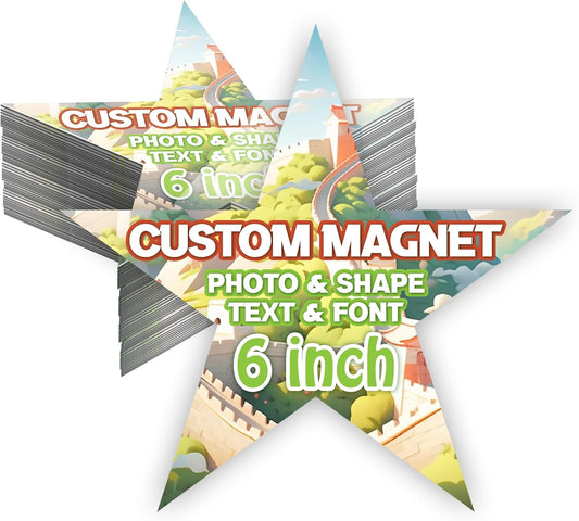 KETABAO – 6" Add Your Image Custom Star Photo Magnets - Photo Fridge, Storage Cabinet and Car Decoration Magnets