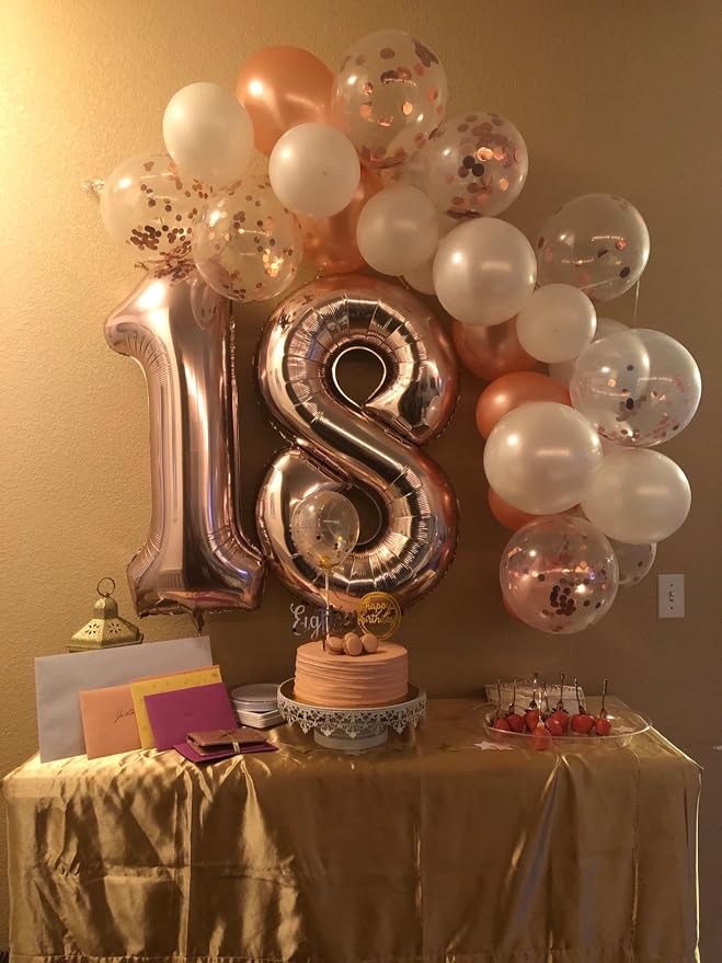 40 Inch Number 16 Balloon for 16th Year Old Birthday Decorations, Rose Gold | - Image 6