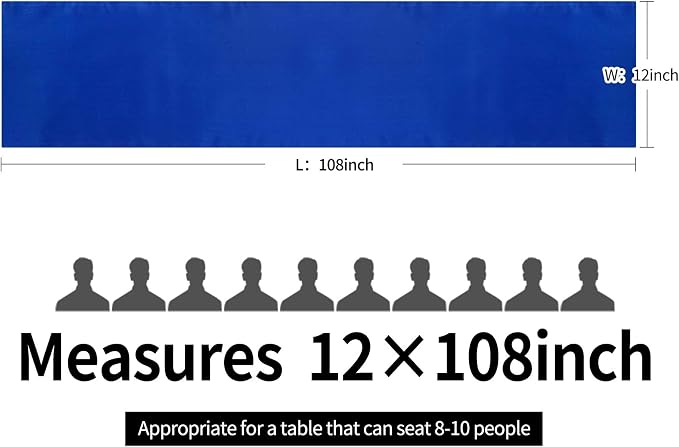 15-Pack Satin Table Runner Royal Blue 12 x 108 inches Long, Table Runners - Image 7
