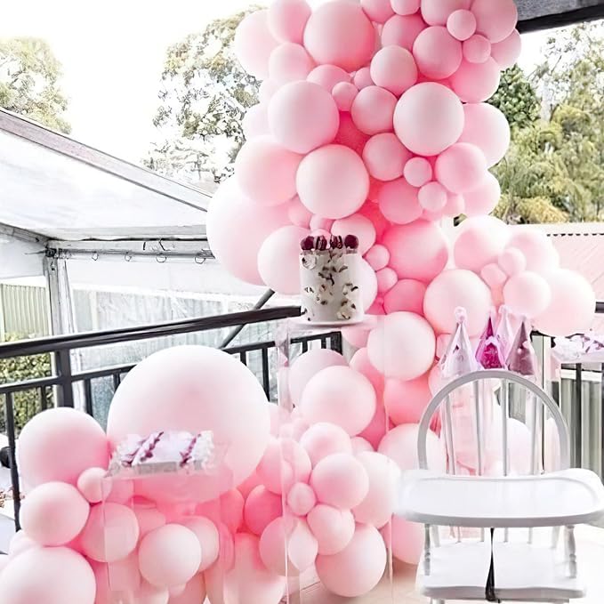 PartyWoo Baby Pink Balloons 100pcs Pastel Pale Light Pink Color | 5 Inch - Image 7