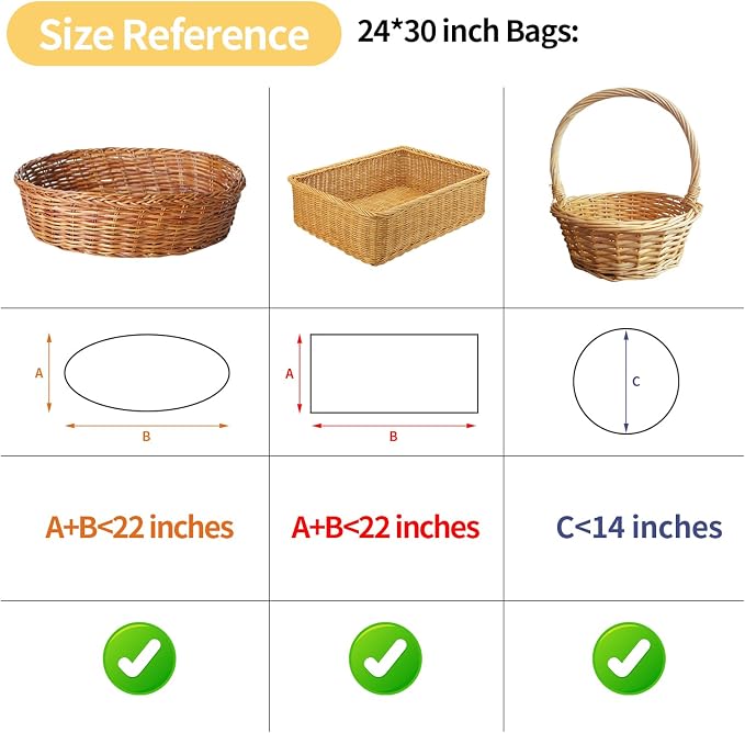 COQOFA 10 Pieces Large Cello/Cellophane Bags, 24x 30 Inches Clear Basket Gift - Image 4