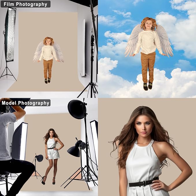 Beige Photography Backdrop for Photoshoot, 8x10 FT | Versatile Studio Photo - Image 4