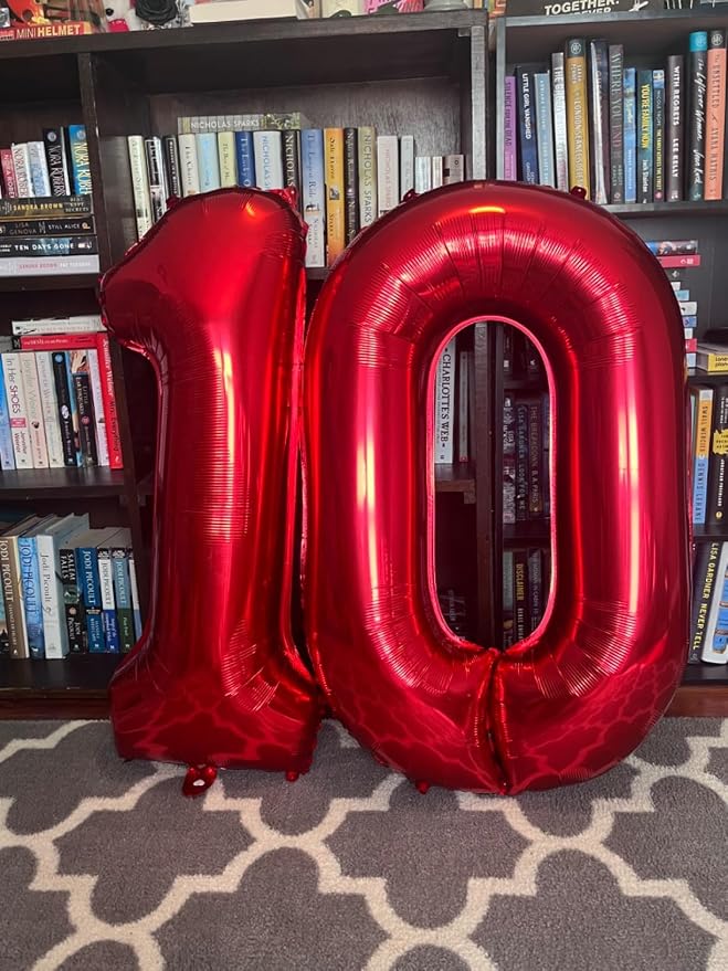 Number 0 Balloon Birthday Decorations, 40In Red Balloons - Image 2