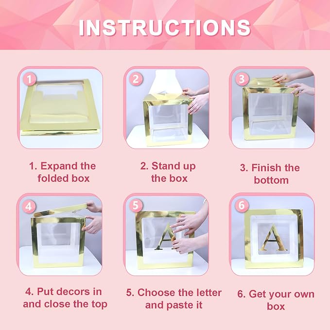 Baby Boxes with Letters, 6 Transparent Balloon Boxes with 78 Letters & Numbers - Image 7