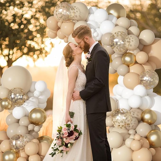 Ouddy Party White Sand Gold Balloon Arch Garland Kit 18 12 10 5 Inch | - Image 4