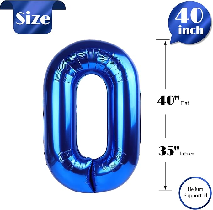 Navy Blue 0 Balloon - Image 6