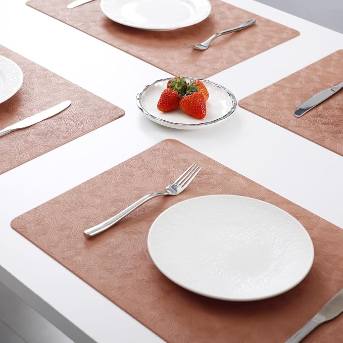 Vinyl Placemats Set of 4 Heat Resistant Easy Clean Non-Slip Place Mats - Image 7