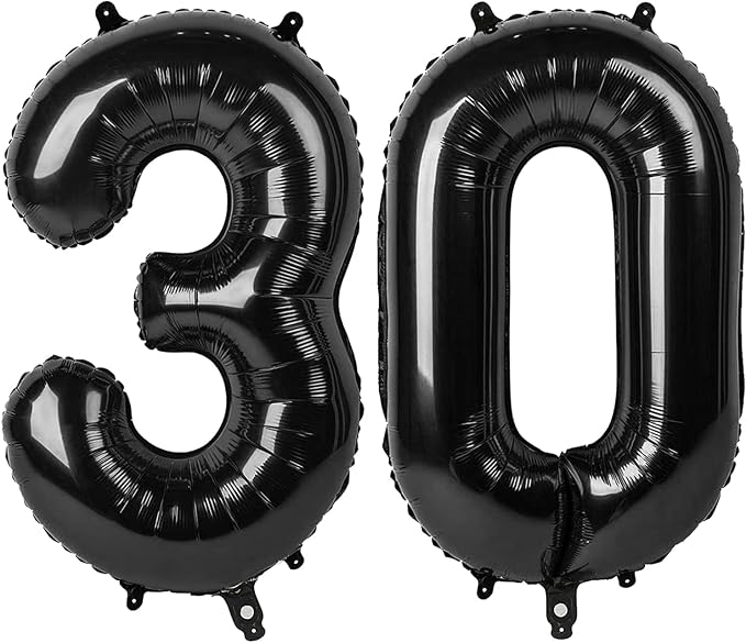 Numbers 27 Balloon 40Inch Black Balloons by Argthjy