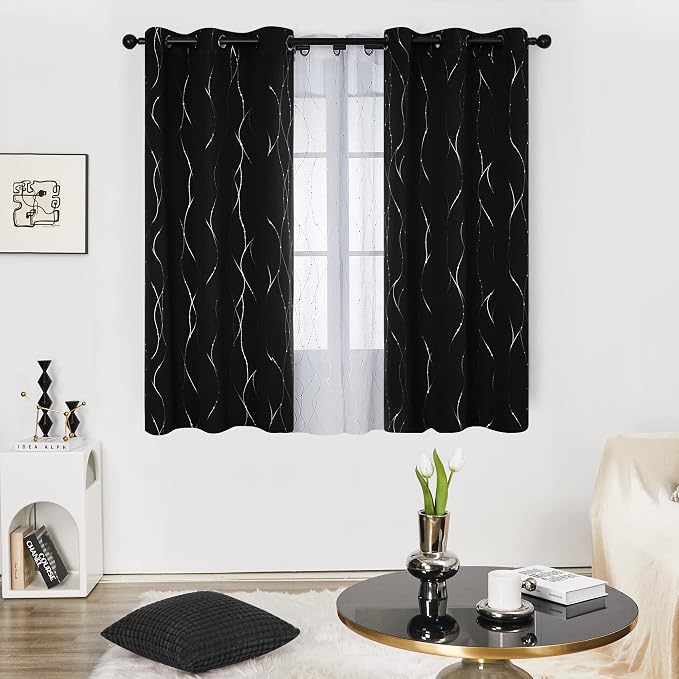 Deconovo Living Room Curtains 54 Inches Long, Thermal Insulated, Room Darkening - Image 2