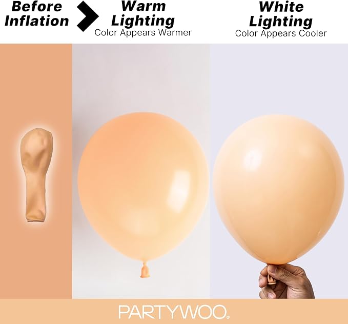 PartyWoo Nude Balloons 152pcs Apricot Boho Fall Color 18 12 10 5 Inch | 18 12 - Image 3