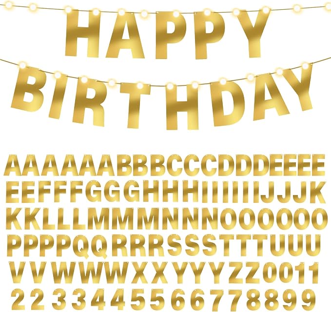 TaoBary 112 Pcs DIY Letter Kit Glitter Customizable Banner Letters Include 107 by TaoBary