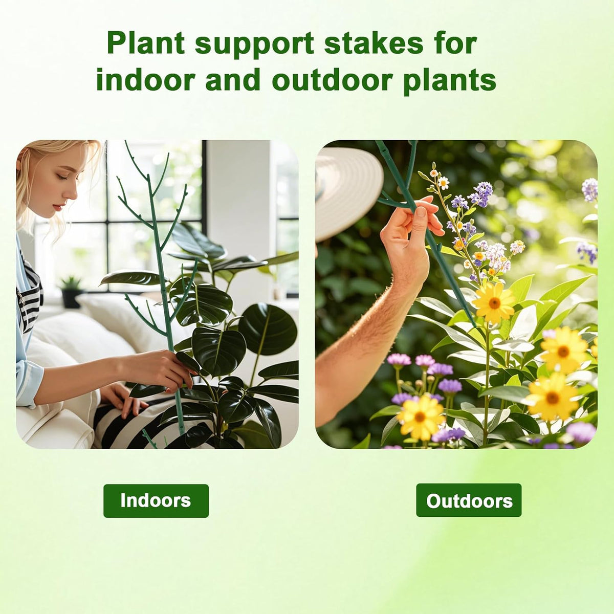 6 Pack Stackable Monstera Plant Support, Plant Stakes for Indoor and Outdoor Plants Use, Garden Stakes for Climbing and Potted Plants, Pothos, Philodendron