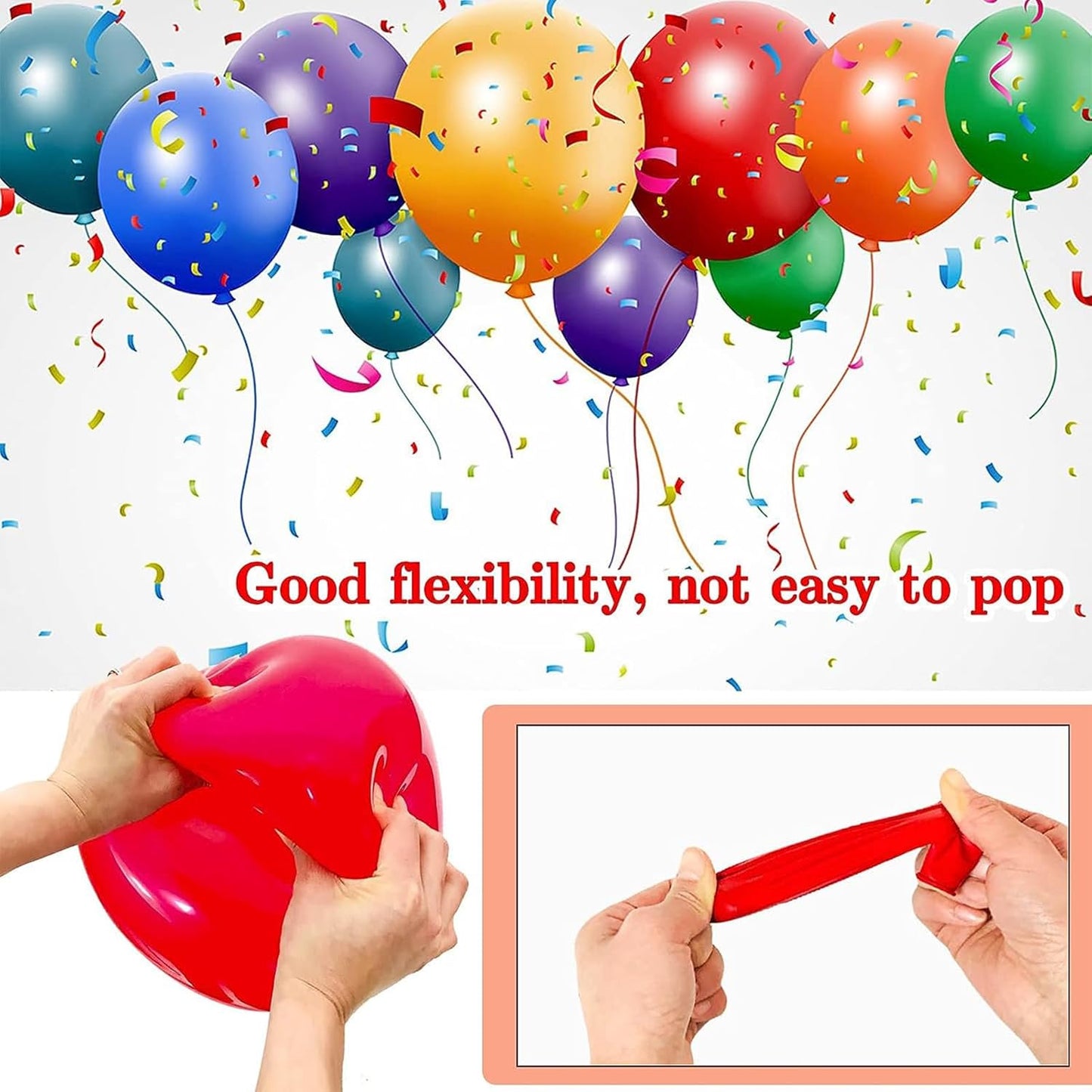 68Pcs Red Black White Latex Balloons 12 Inch with Black Red Confetti Balloons for Birthday, Wedding, Baby Shower, Graduation Poker Card Party.