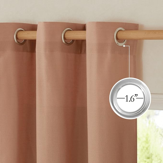 NICETOWN Flax Linen Terracotta Curtains - Image 3