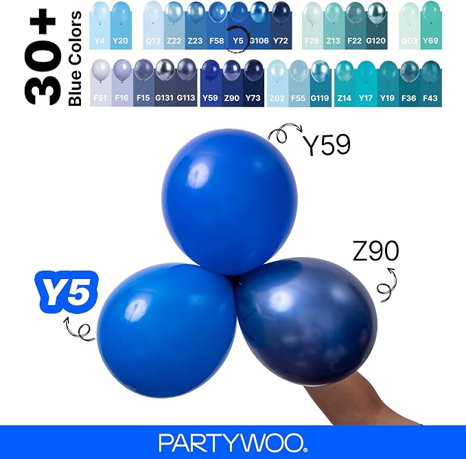PartyWoo Royal Blue Balloons 50pcs Dark Blue Latex Helium Balloons 12 Inch | - Image 4