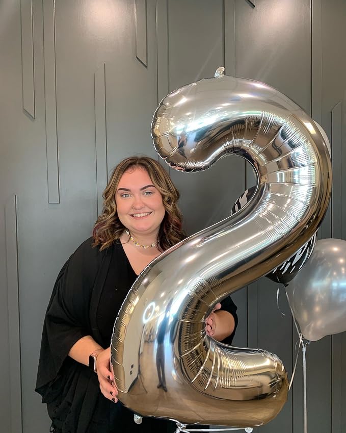 40 Inch Silver Number 7 Balloon Birthday Party Decorations - Image 8