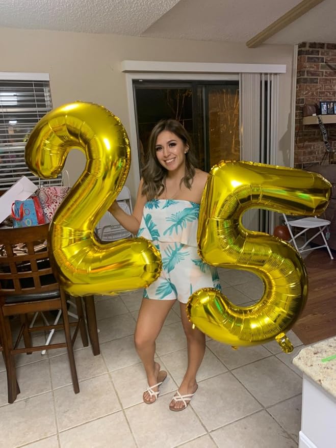 Number Balloons 22 Balloon Gold - Image 3