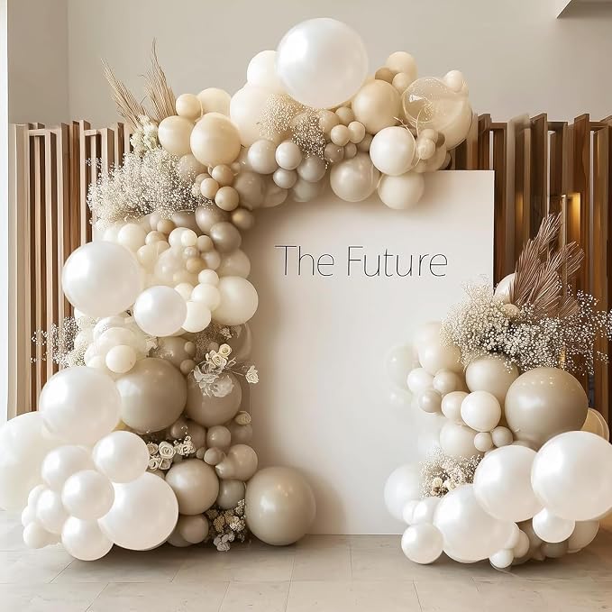 RUBFAC Pearl White Balloons Arch Kit Different Sizes 18 12 10 5 Inch 154pcs | - Image 5