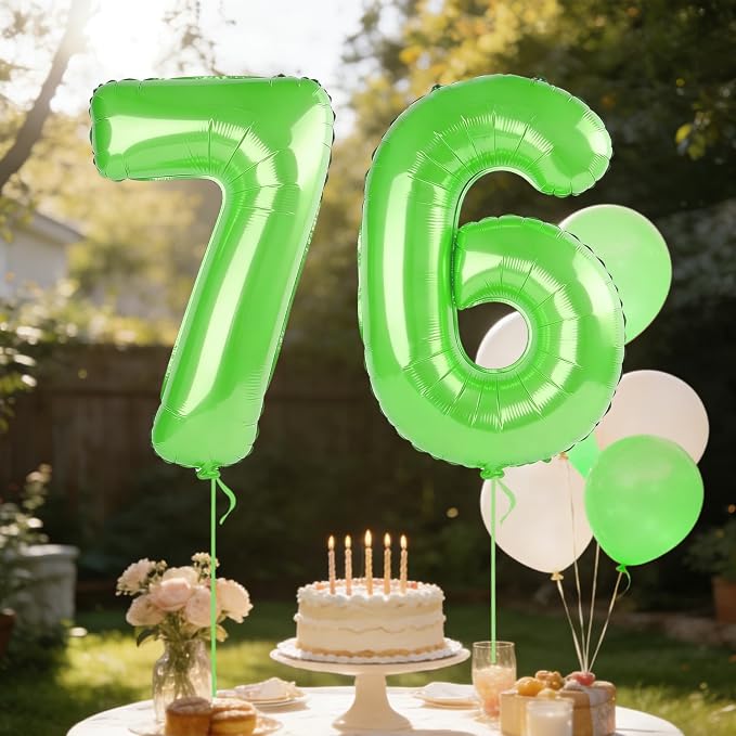 40 Inch Number 76 Balloons for 76th Birthday Party Decorations, 0-100 Fruit - Image 3