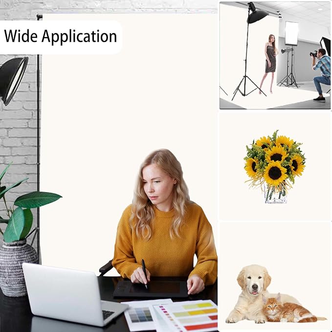 Ivory Photography Backdrop for Photoshoot, Fabric 5x7ft | Versatile Studio - Image 2