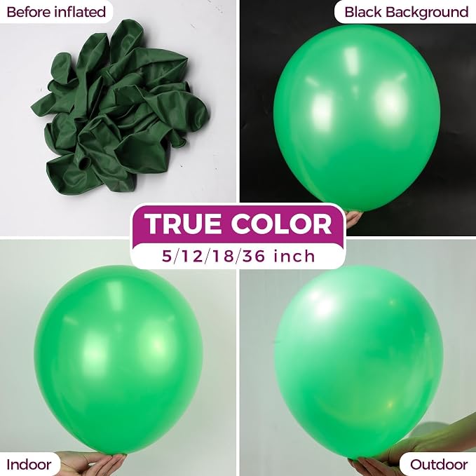 Bezente Green Balloons Latex Matte Party Balloons 150 Pack 5 inch Small | Light - Image 2