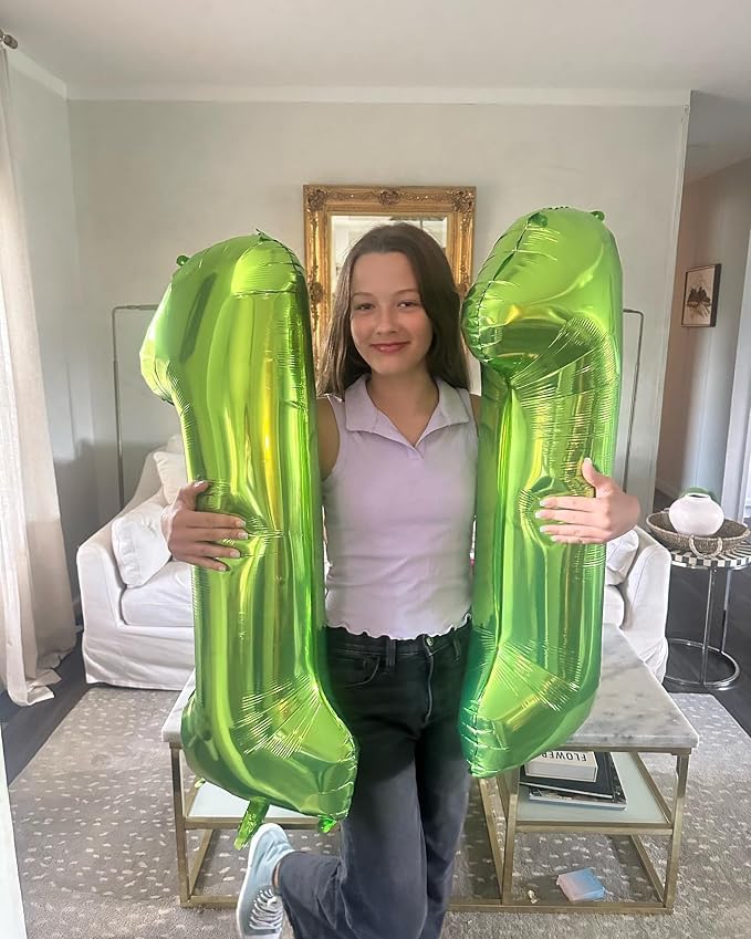 Light Green Number 1 Balloon 40 Inch - Image 2