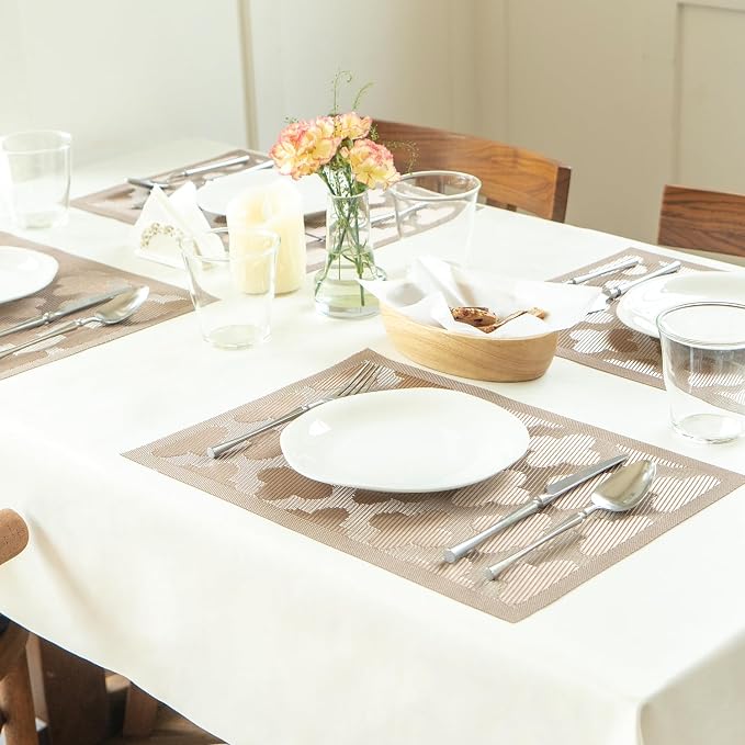 Placemats Set of 8 Vinyl/Plastic Woven Place Mats - Image 6