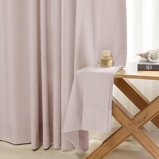 Beauoop Velvet Curtains for Bedroom Living Room Pink 52x84 2 Panels | Soft - Image 6
