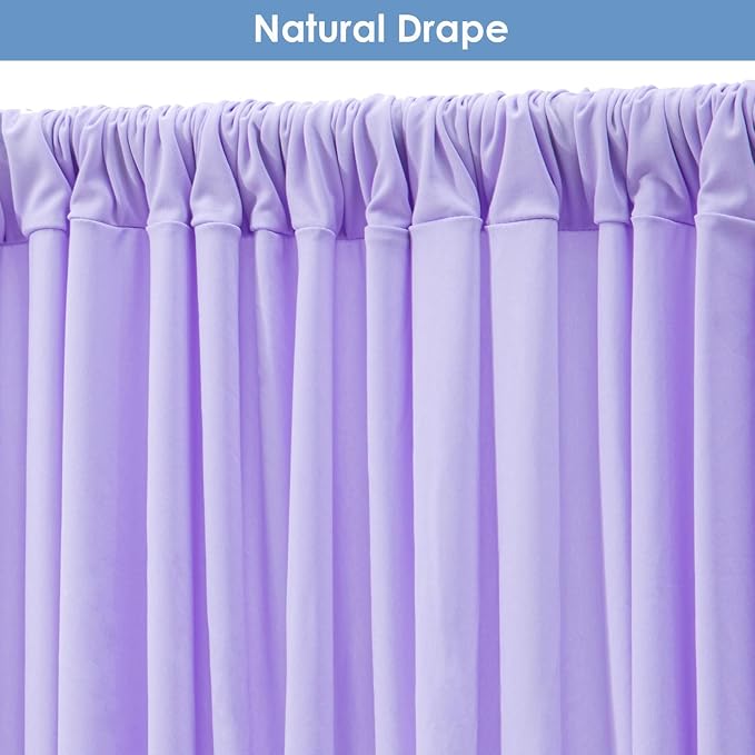 30x10ft Wrinkle Free Lavender Backdrop Curtain - Image 6