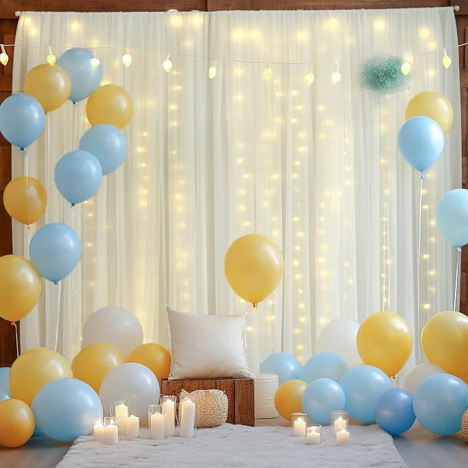 30x10ft Ivory Tulle Backdrop Curtain - Image 3