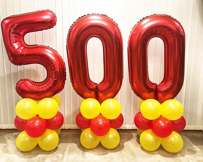 40 Inch Red Number 60 Balloons Giant 60 Balloons Red Birthday 60 Balloons 60 - Image 3