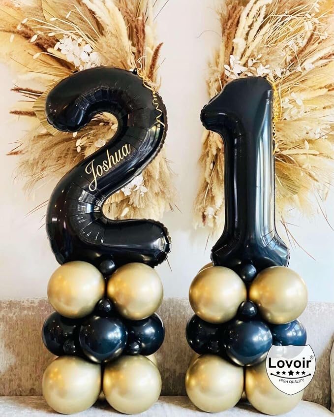 Black 22 Number Balloons, 40 Inch Giant Number 22 Balloons Foil Mylar Helium - Image 5
