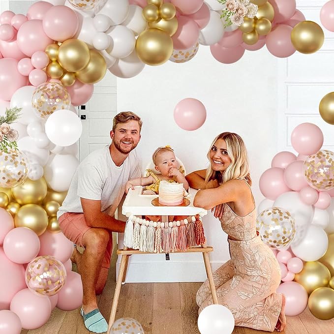 Pink White Gold Balloon Arch Kit, Bridal Shower & Party Decorations - Image 5
