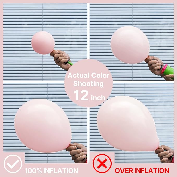 PartyWoo Baby Pink Balloons 140pcs Pastel Light Pale Pink Color | 18 12 10 5 - Image 3