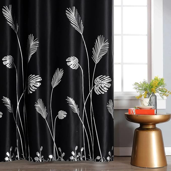 Black Blackout Curtains 84 Inch Long Light Blocking Curtains - Image 2